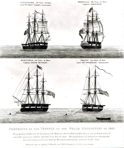 Portraits of the vessels on the Polar Expedition, 1818 by English School